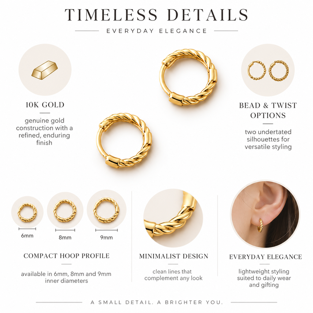 Nuba 10K Gold Hoop Earrings