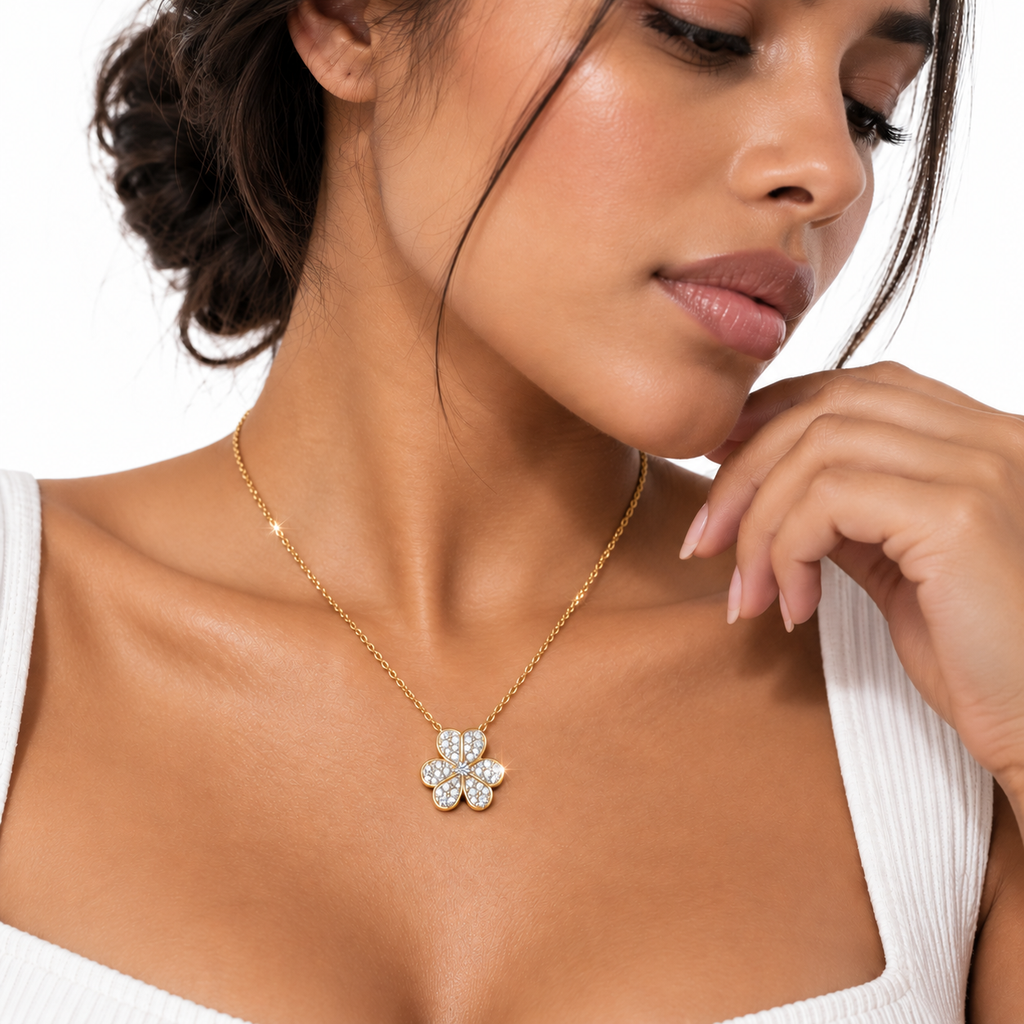 Nuba Clover Moissanite Necklace