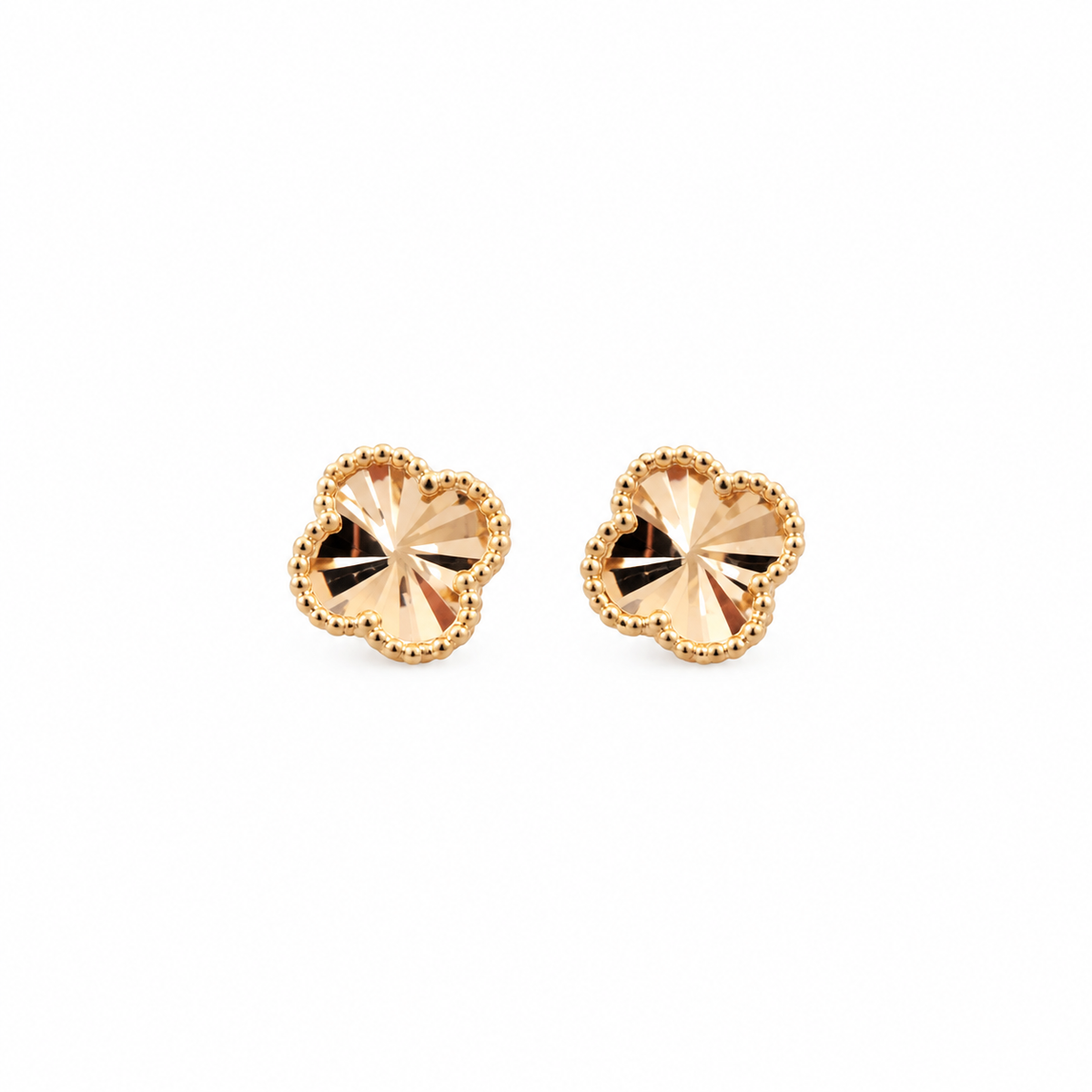 Nuba Petal & Square Gold Studs
