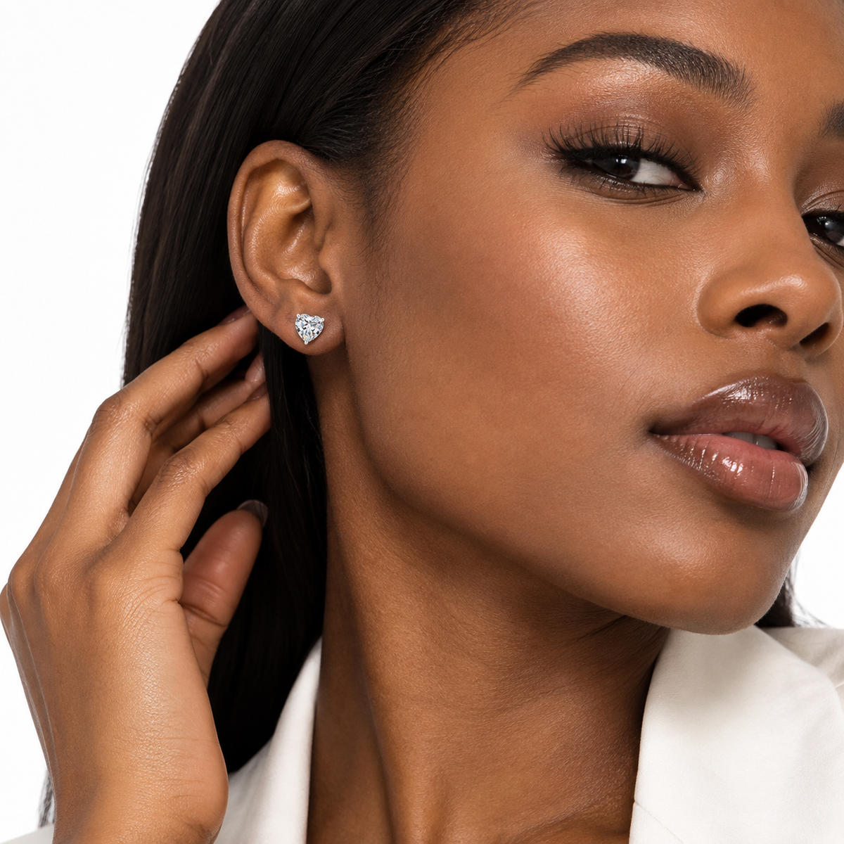 Nuba Heart Moissanite Earrings