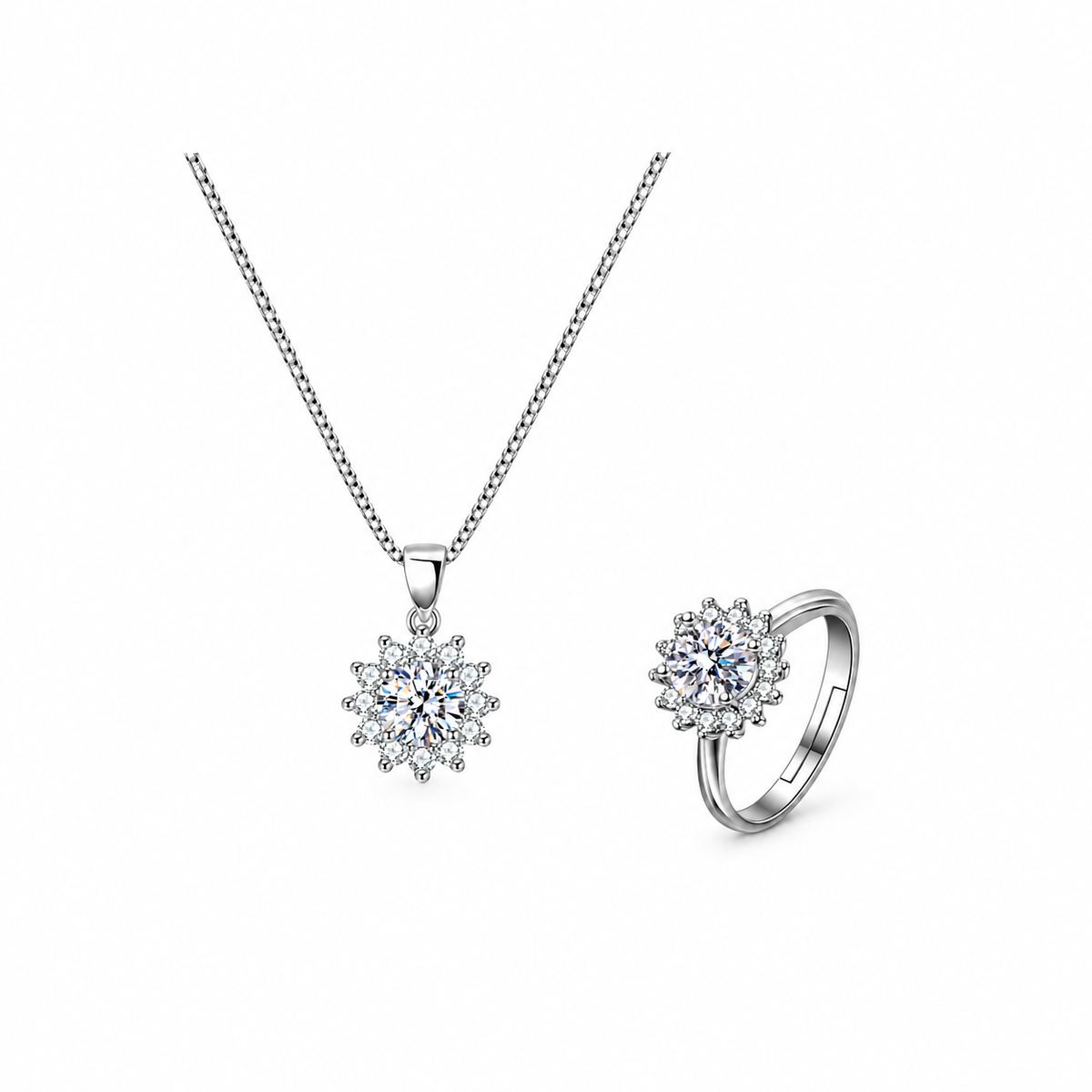 Nuba Sunflower Moissanite Jewellery Set
