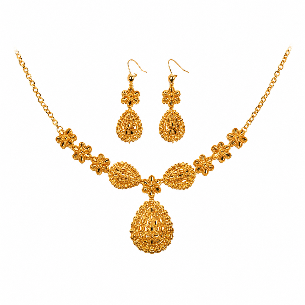 Nuba Gold Floral Jewelry Set