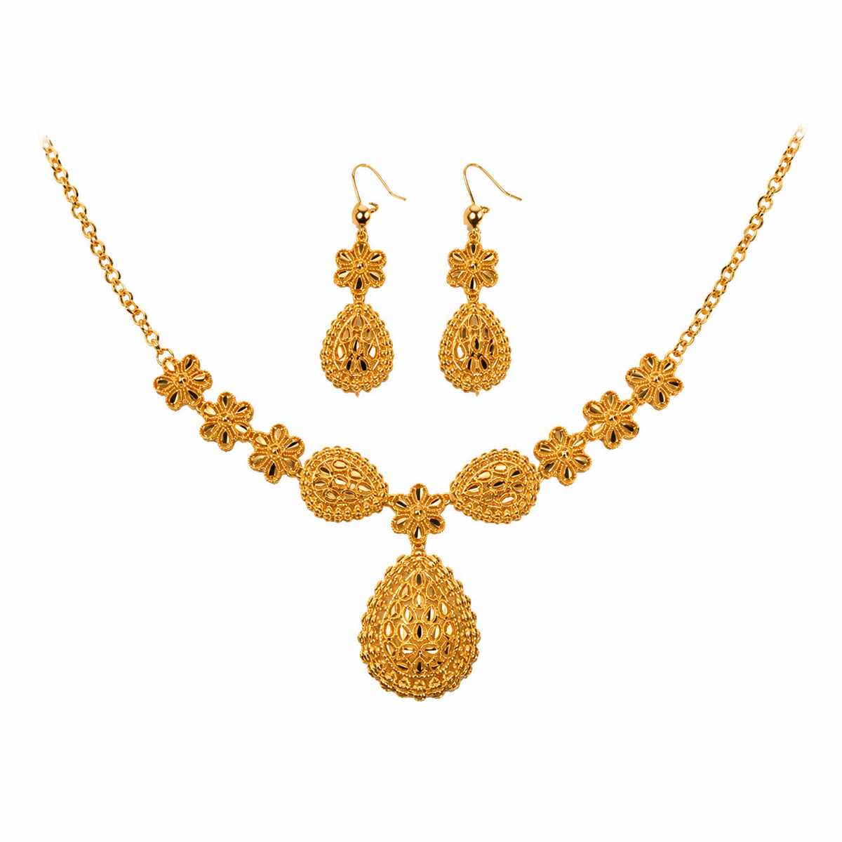 Nuba Gold Floral Jewelry Set
