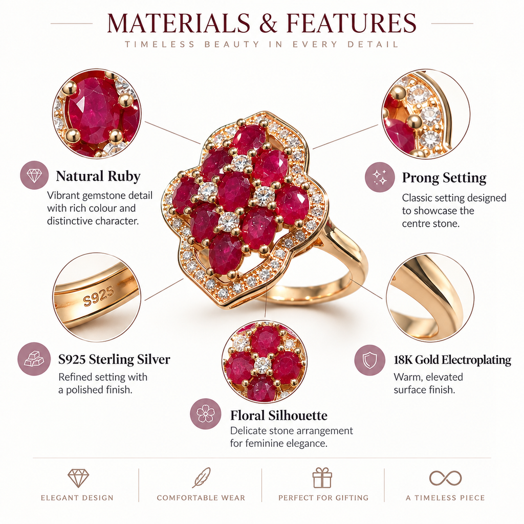 Nuba Ruby Bloom Signature Ring