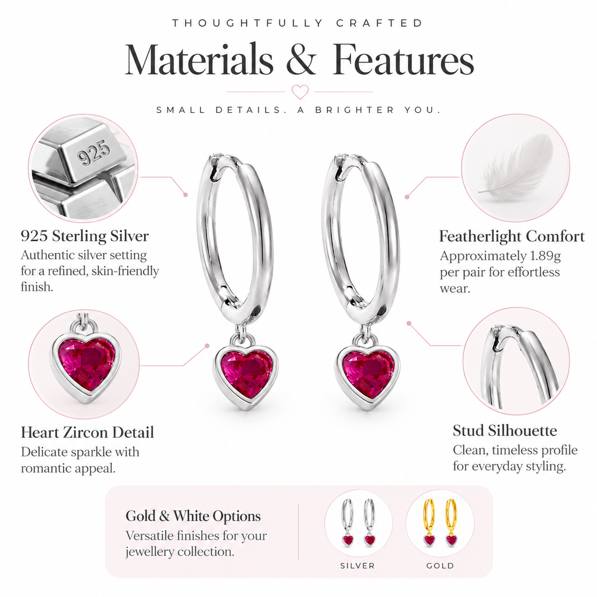 Nuba Heart Zircon Earrings