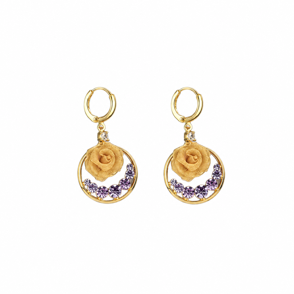 Nuba Rose Amethyst Earrings