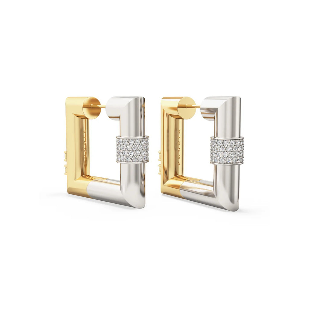 Nuba Square Zircon Hoop Earrings