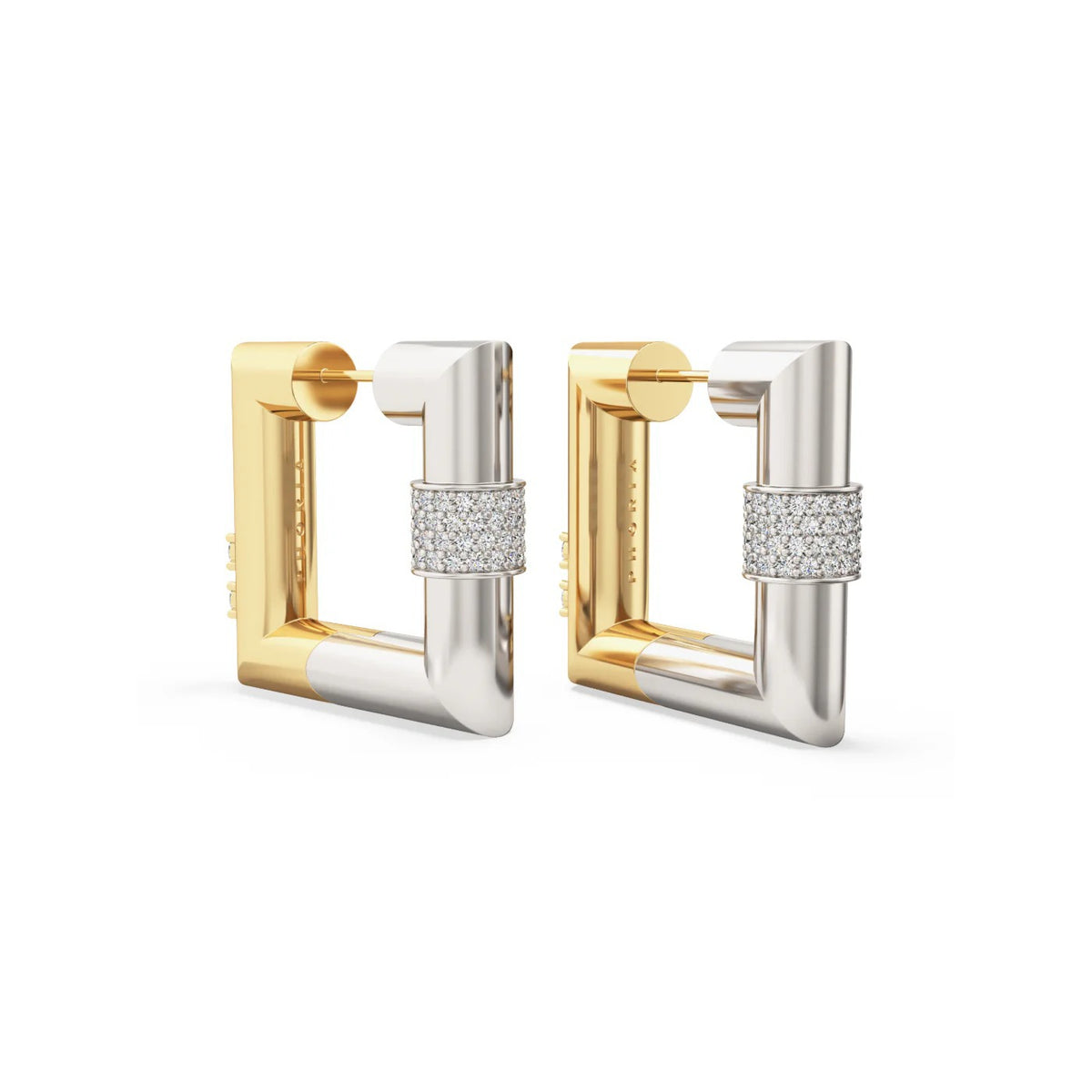 Nuba Square Zircon Hoop Earrings