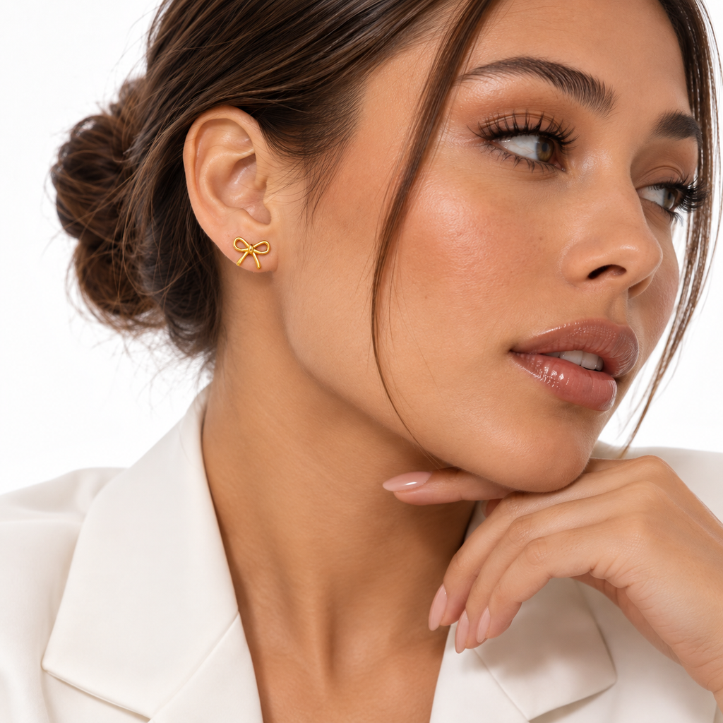Nuba 18K Gold Bow Earrings