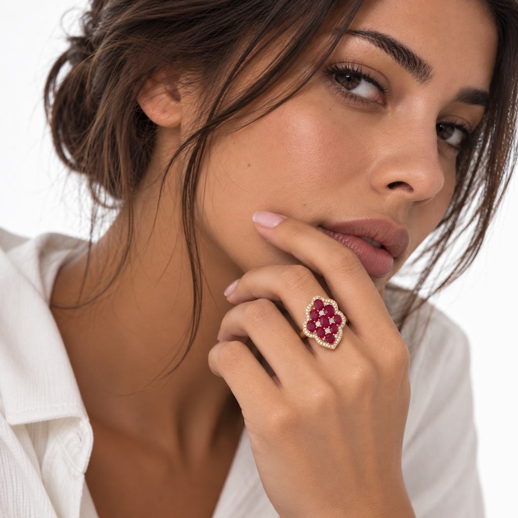 Nuba Ruby Bloom Signature Ring