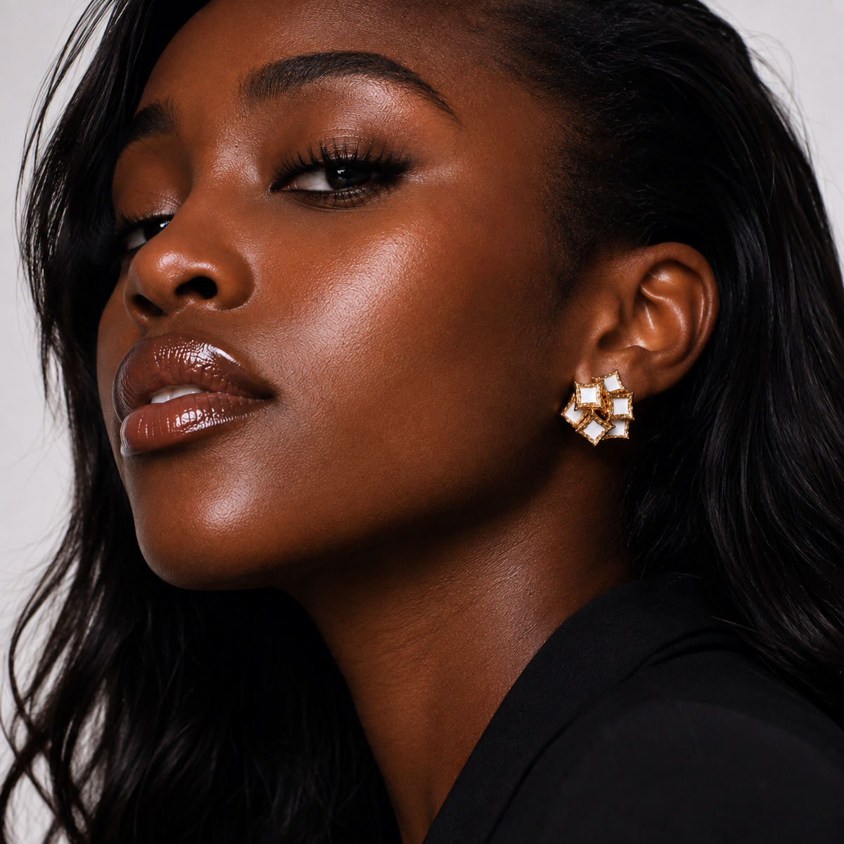 Nuba Geometric Enamel Earrings