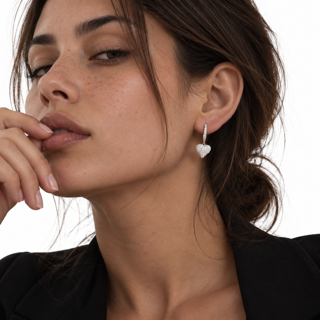 Nuba Heart Moissanite Earrings