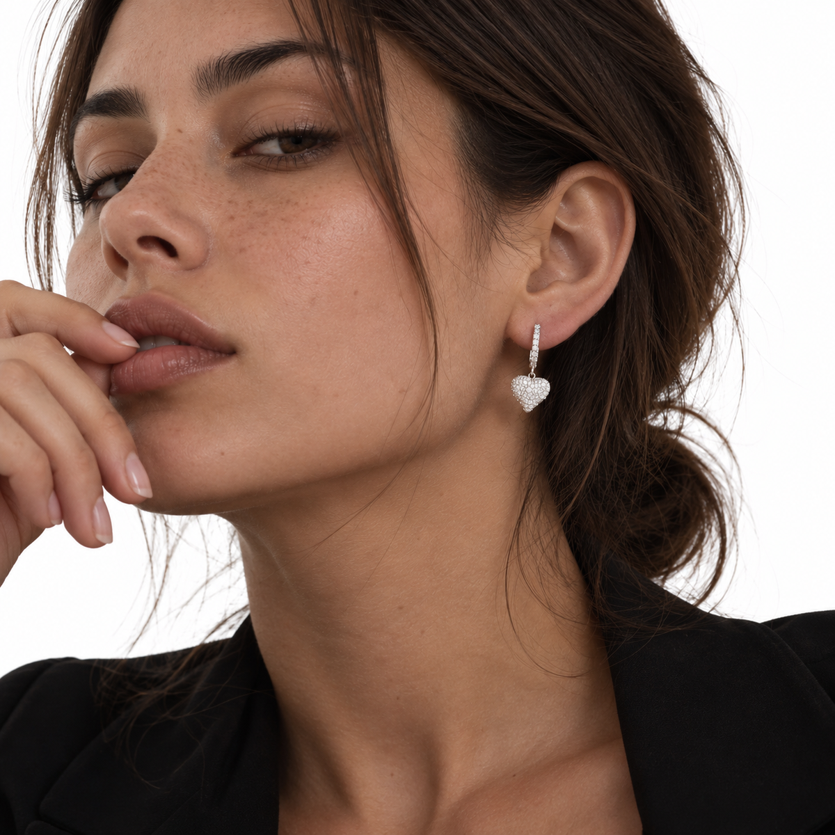 Nuba Heart Moissanite Earrings