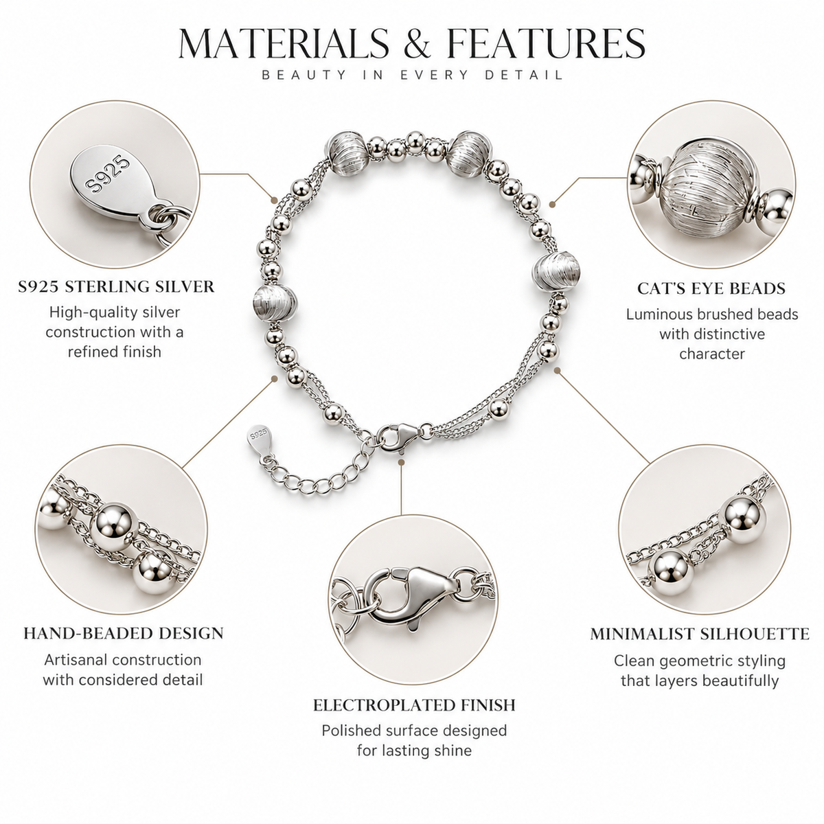 Nuba Cat's Eye Bead Bracelet