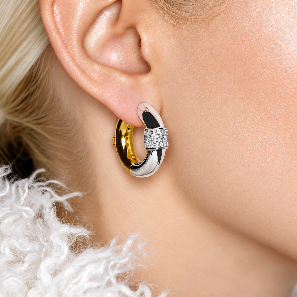 Nuba Elara Two-Tone Zircon Earrings