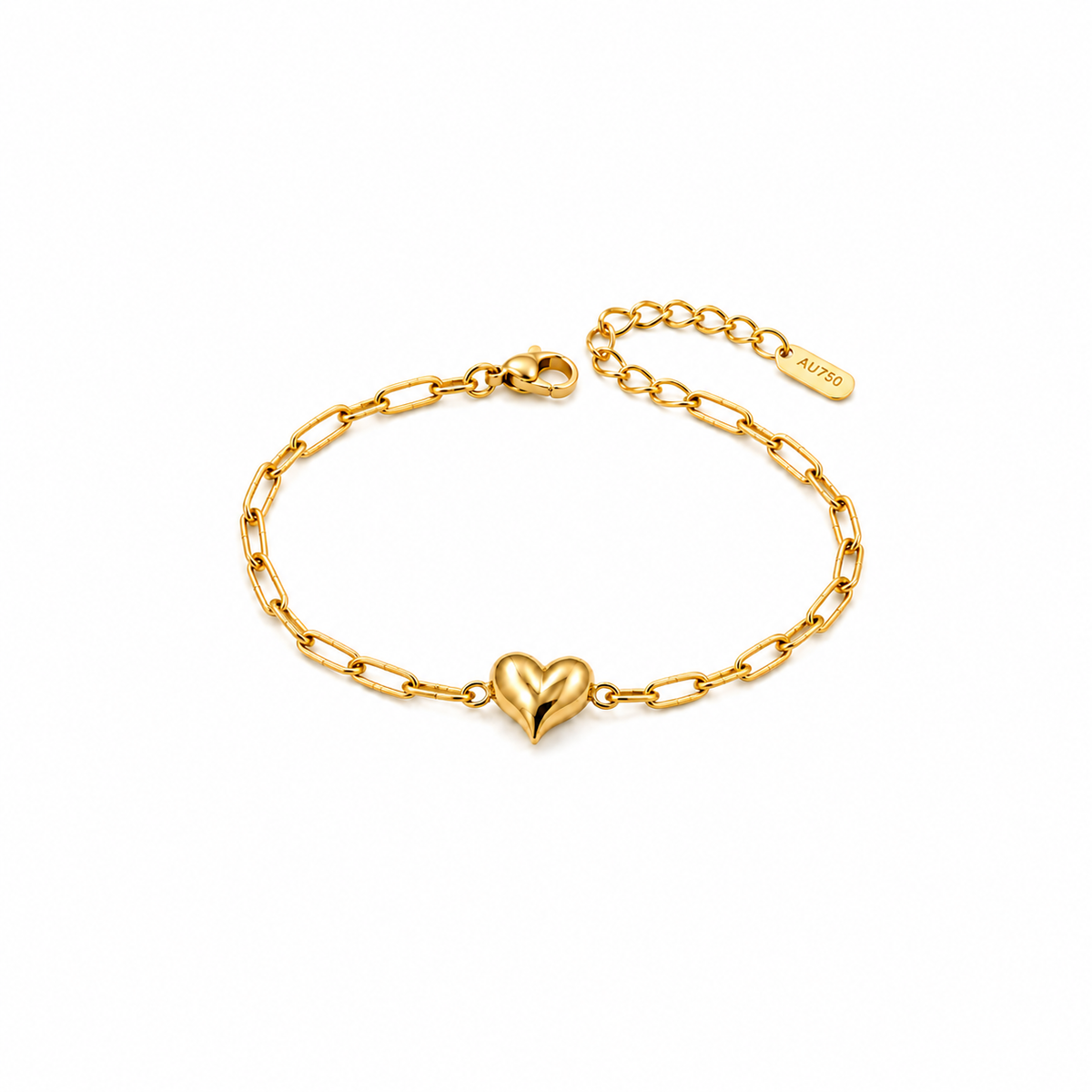 Nuba 18K Gold Heart Chain Bracelet