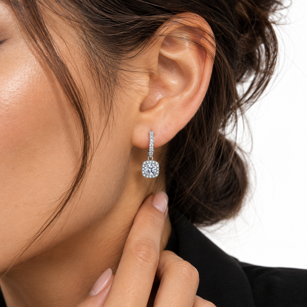 Nuba Classic Moissanite Drop Earrings