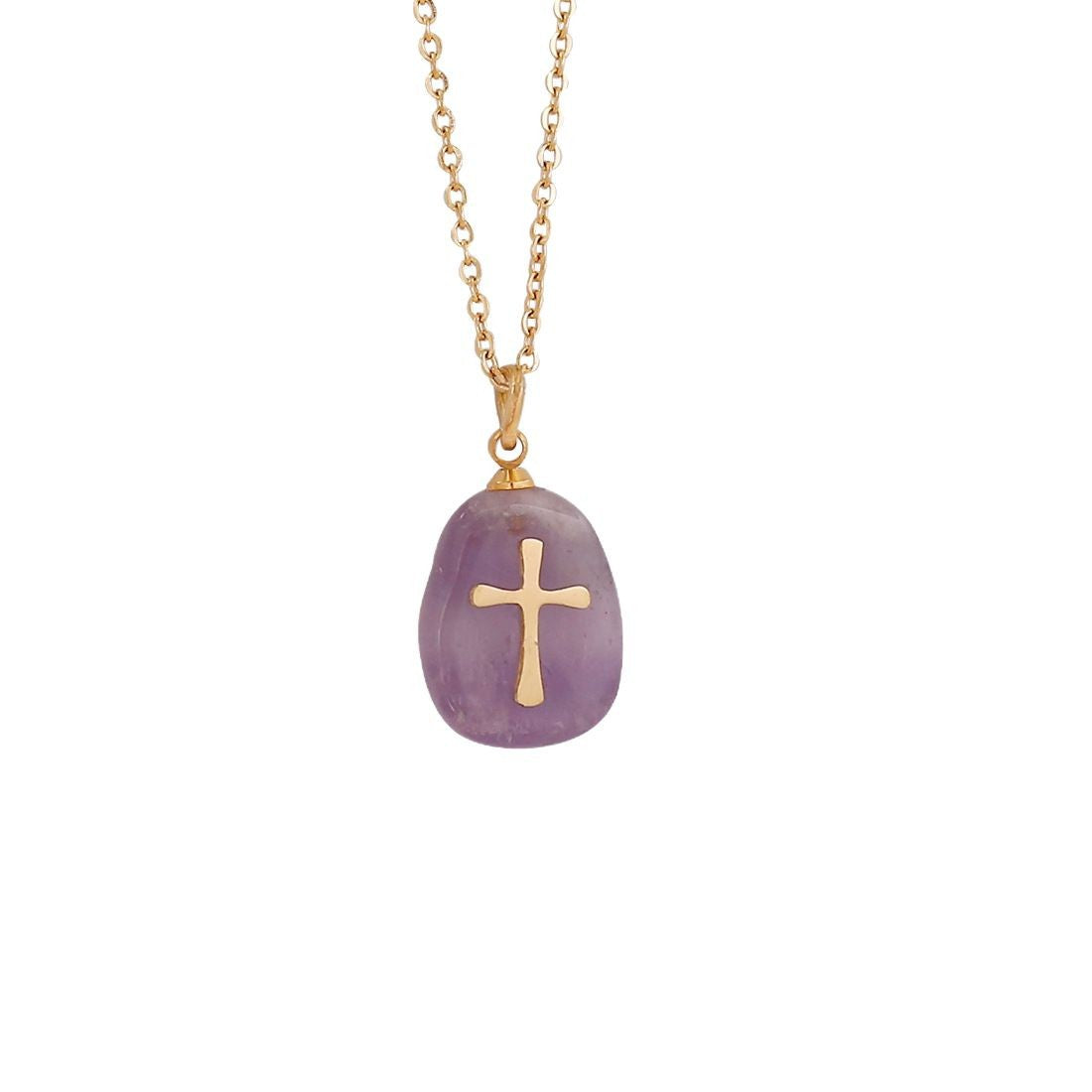 Nuba Natural Stone Cross Necklace