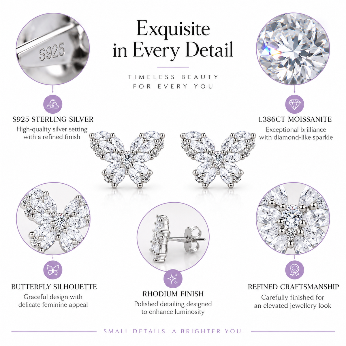 Nuba Butterfly Moissanite Earrings