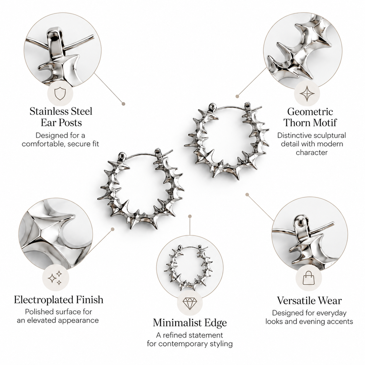 Nuba Thorn Geometric Earrings