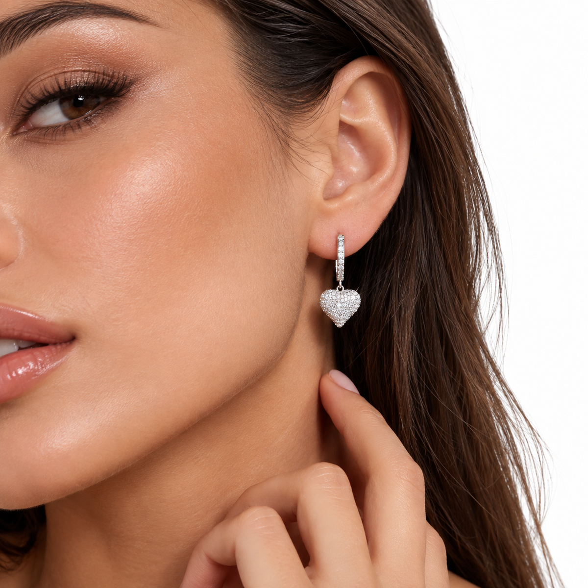 Nuba Heart Moissanite Earrings