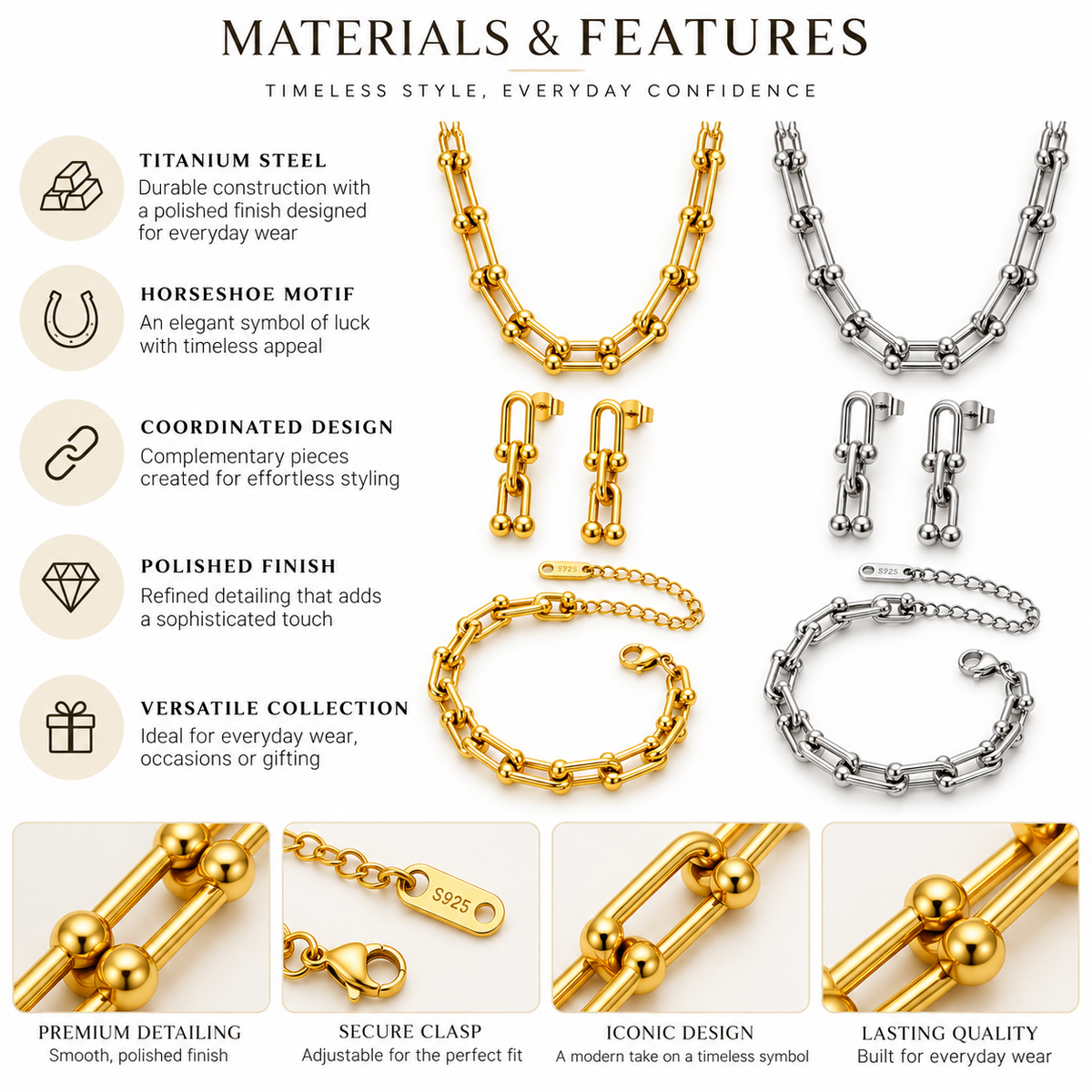 Nuba Horseshoe Jewellery Set