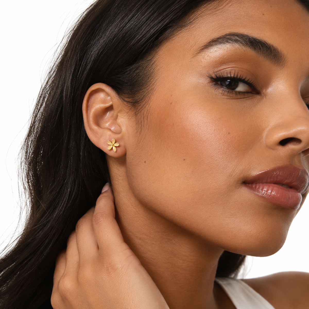 Nuba Petal Gold Stud Earrings