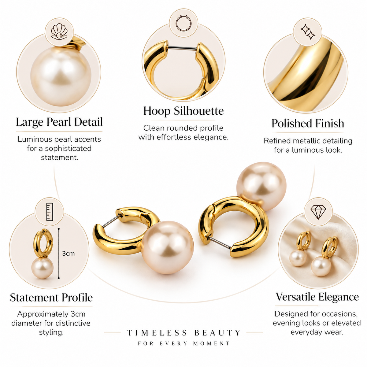 Nuba Pearl Hoop Earrings