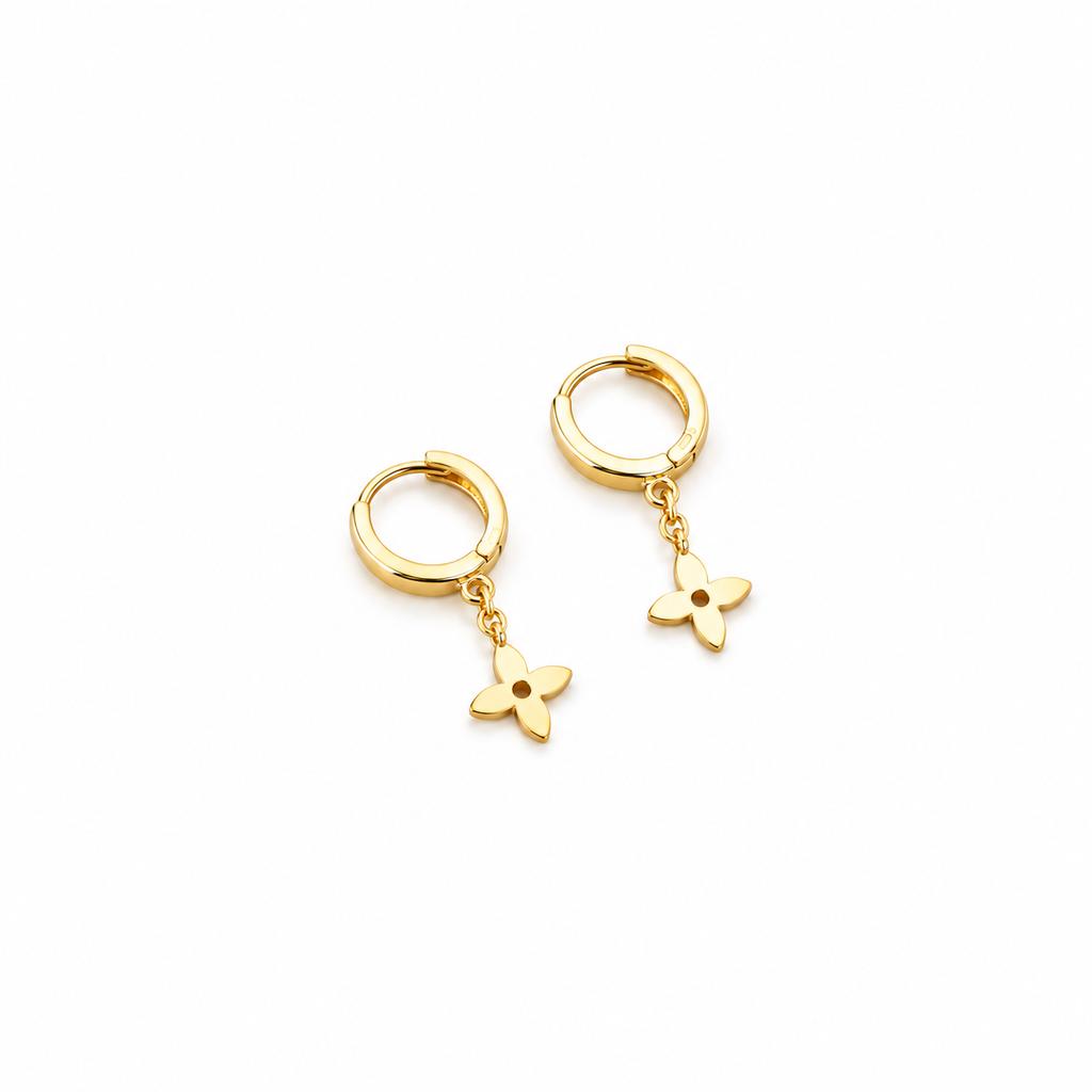 Nuba Floral Chain Hoop Earrings