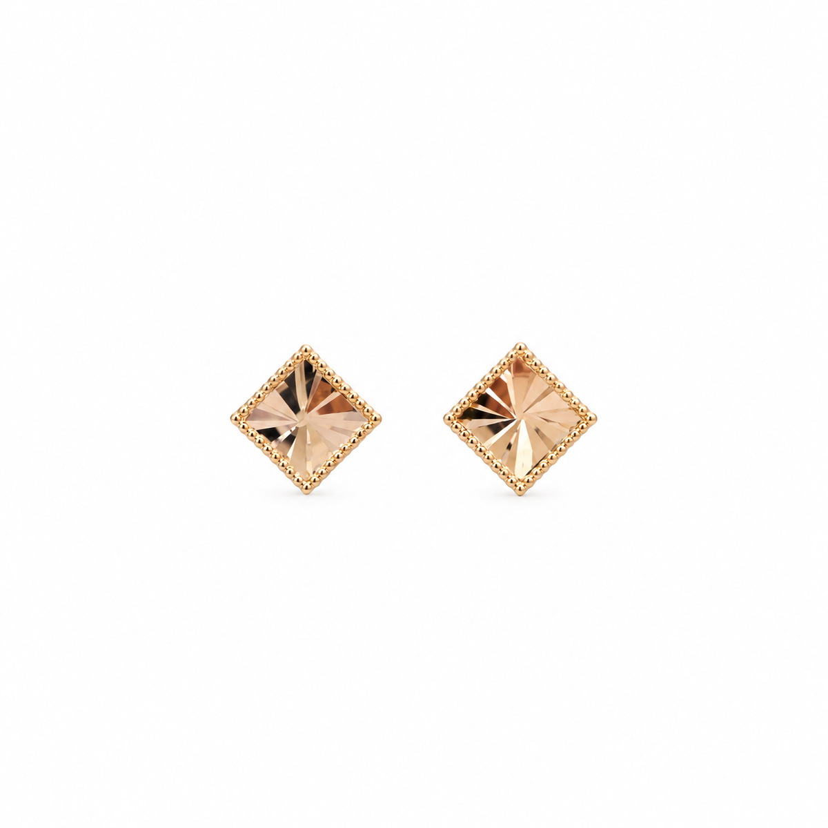 Nuba Petal & Square Gold Studs