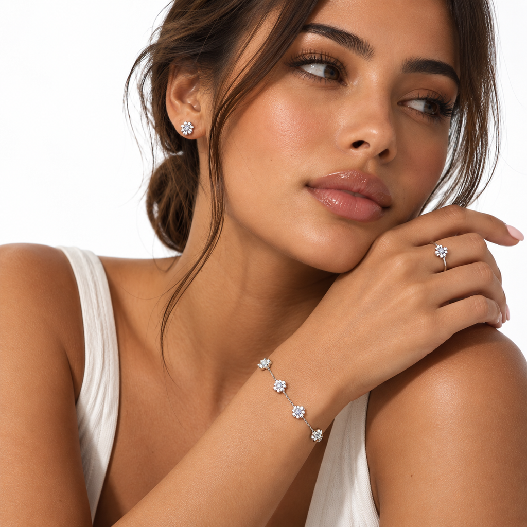 Nuba Moissanite Clover Jewellery Set