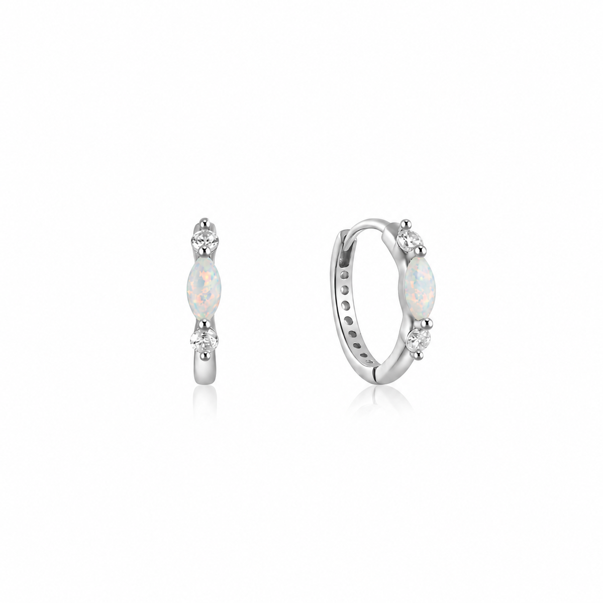 Nuba Opal Zircon Round Earrings