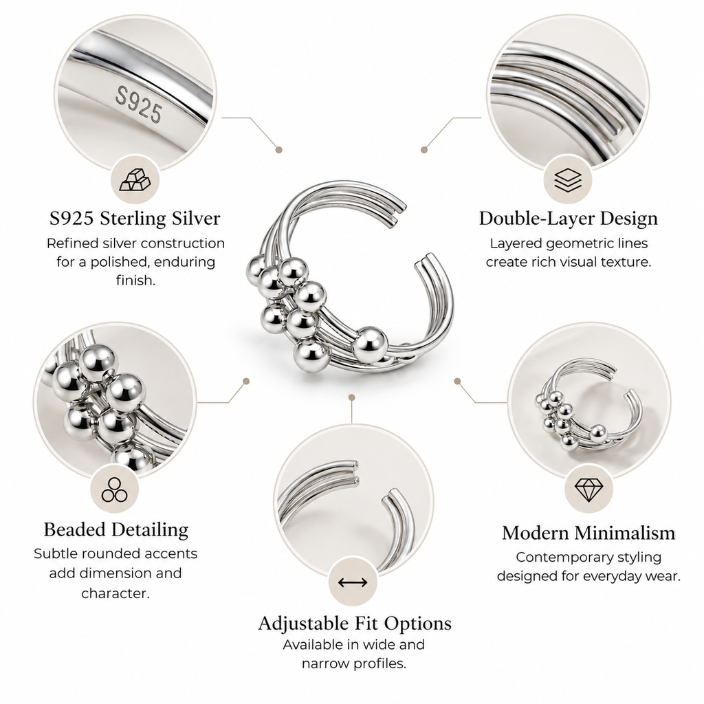 Nuba Double-Layer Geometric Ring